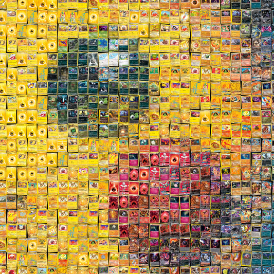 Framed Mosaic Poster: Pikachu with Grey Felt Hat - Unique Pokémon Art